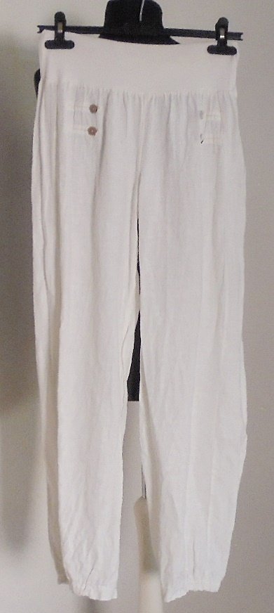 Leinenhose, Weiß, XL, Made in Italy