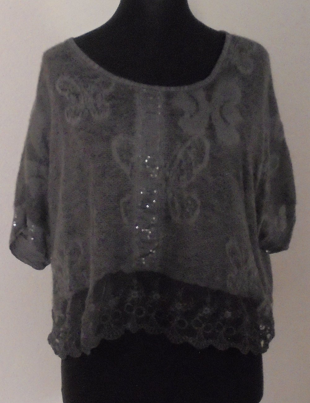 Kleid / Zweiteiler, Anthrazit, Made in Italy, Gr. L