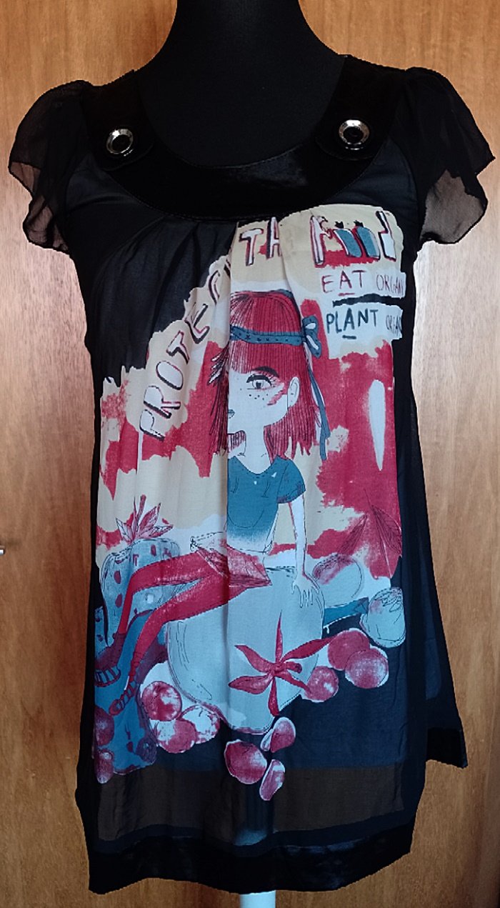 Tunika/Bluse mit ausgefallenem Print, Einheitsgröße (ca. M)