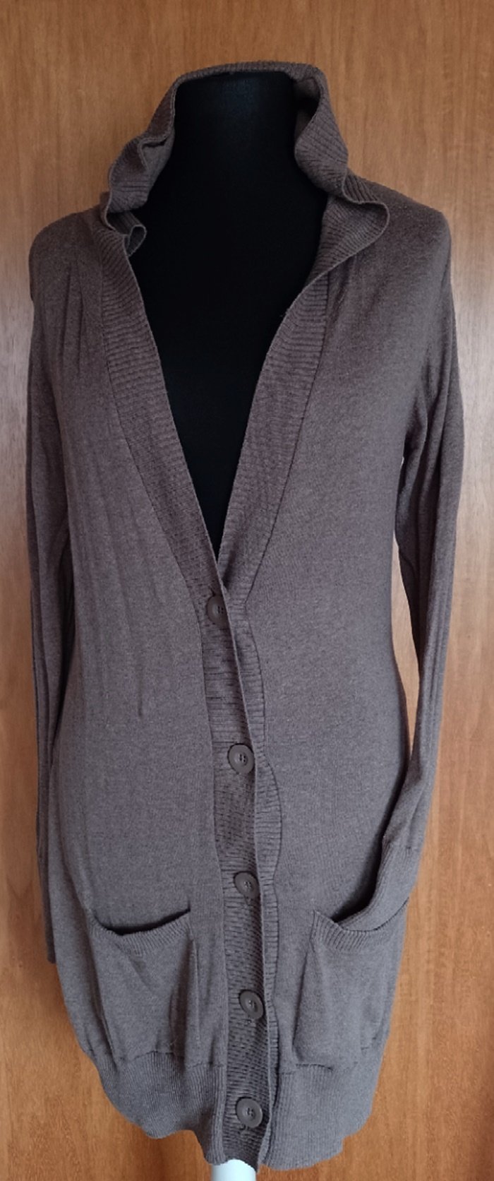 Long Cardigan mit Kapuze, Braun, TCM, Gr. 44/46