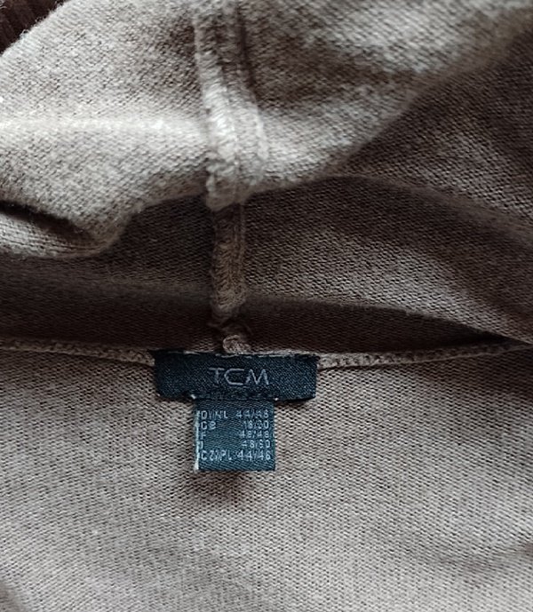 Long Cardigan mit Kapuze, Braun, TCM, Gr. 44/46