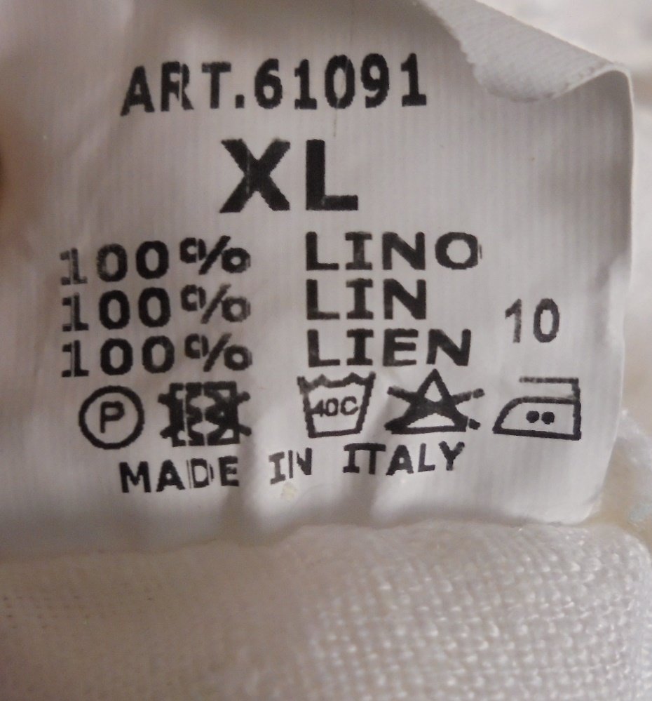 Ausgefallenes Leinenkleid, Weiß, Einheitsgröße, Made in Italy