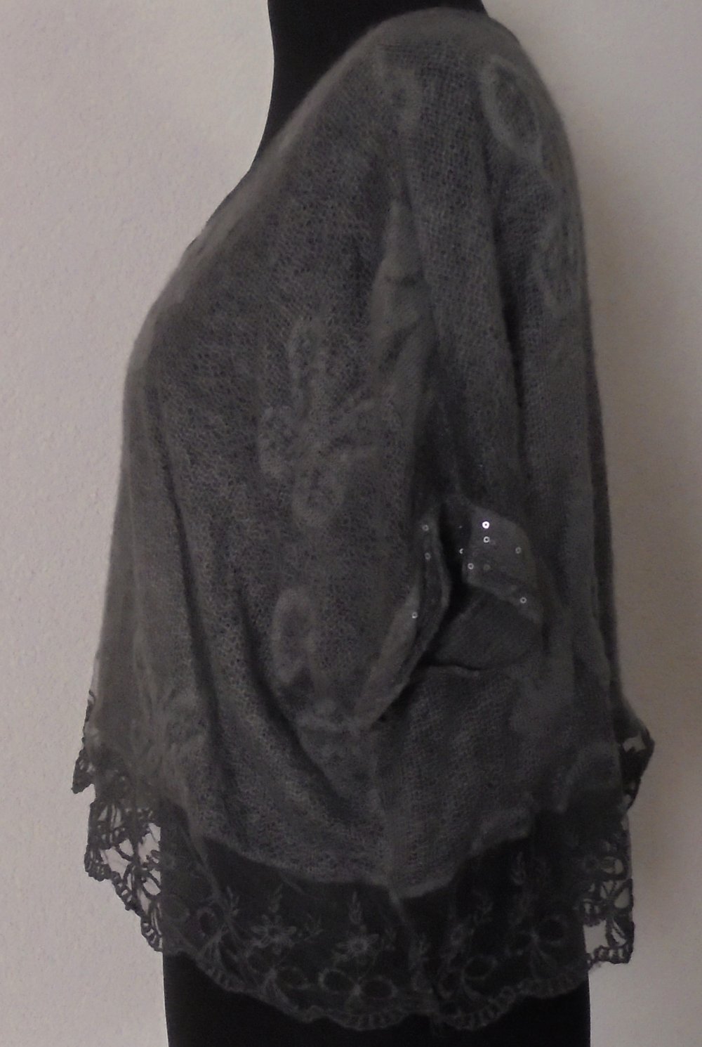 Kleid / Zweiteiler, Anthrazit, Made in Italy, Gr. L