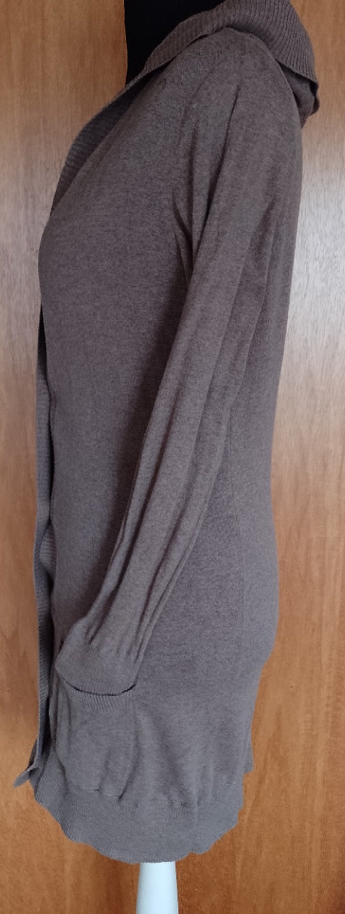 Long Cardigan mit Kapuze, Braun, TCM, Gr. 44/46