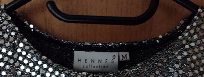 Kurzes Glitzertop, silbergrau, Gr. M, Hennes Collection