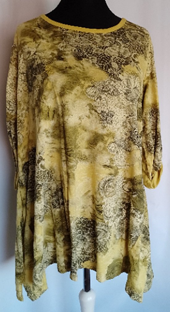 Modisches Shirt in Gelb mit ausgefallenem Muster, Einheitsgröße
