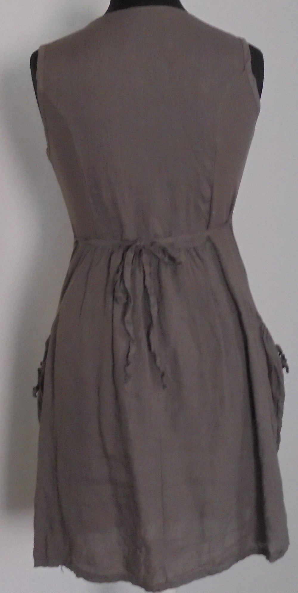 Ausgefallenes Leinenkleid, Einheitsgröße, Made in Italy