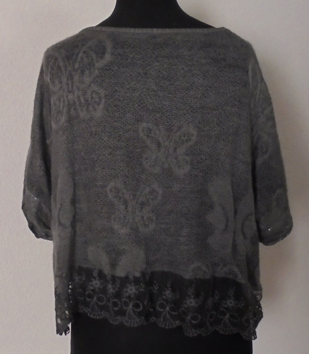 Kleid / Zweiteiler, Anthrazit, Made in Italy, Gr. L