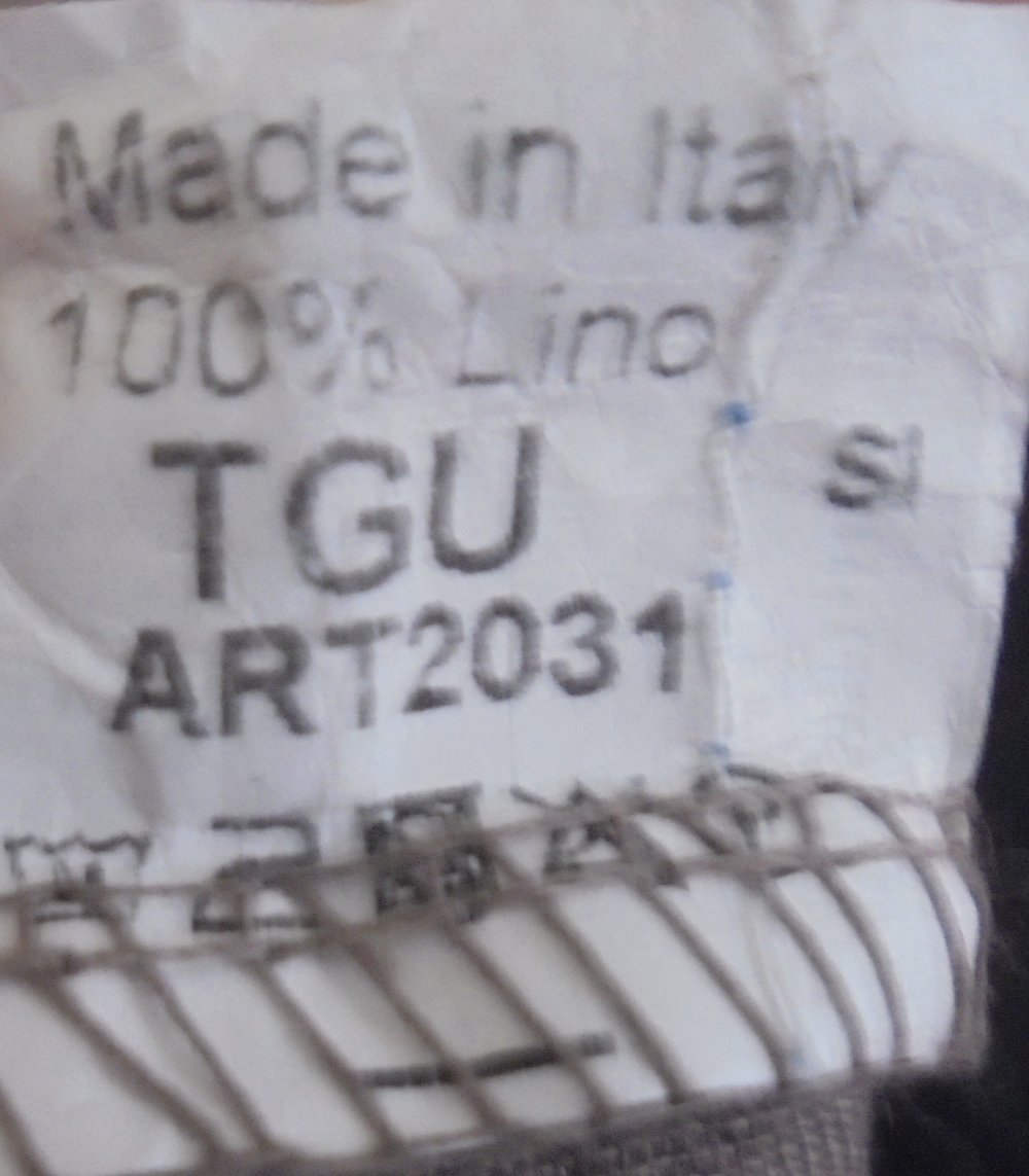 Ausgefallenes Leinenkleid, Einheitsgröße, Made in Italy