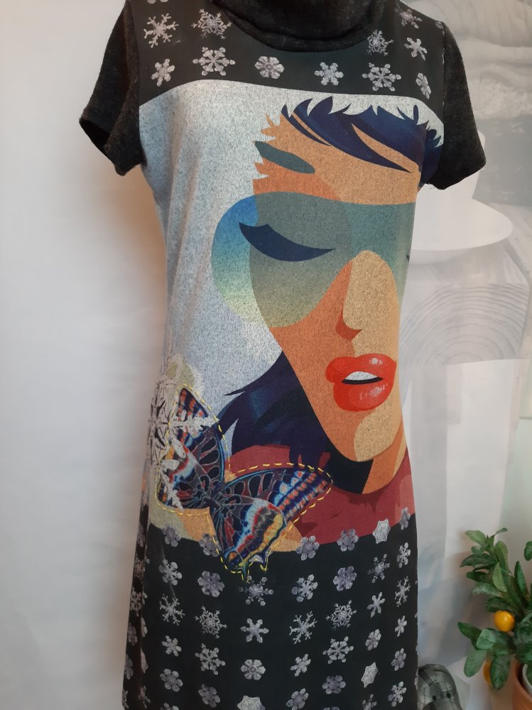 Winterkleid/Strickkleid mit Hinkucker-Effekt!