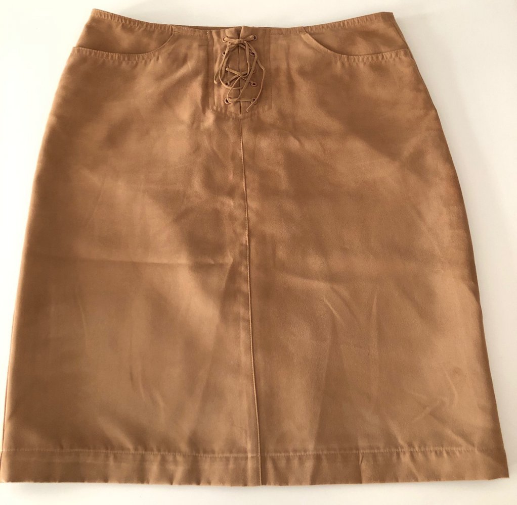 Cognac farbiger Rock im Wildleder-Style! Wie neu!