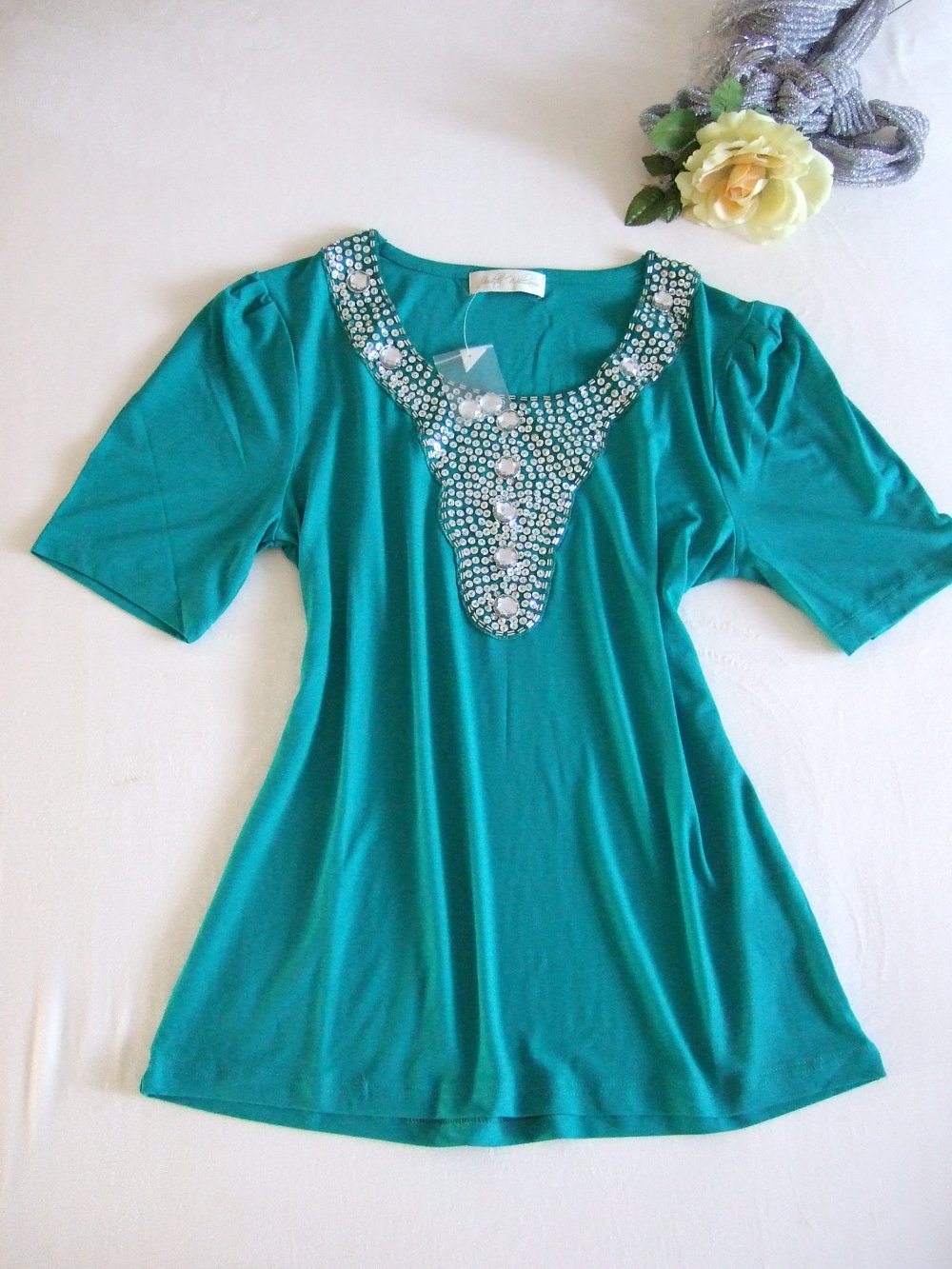 HSE24 Hochwertig Shirt Pailletten Judith Williams Gr. 36 Neu