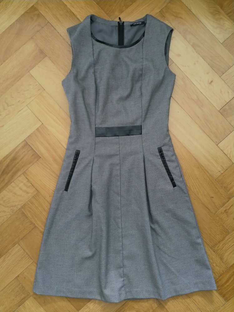 Kleid grau (auch als Business- oder Ballkleid tragbar) - Größe 34