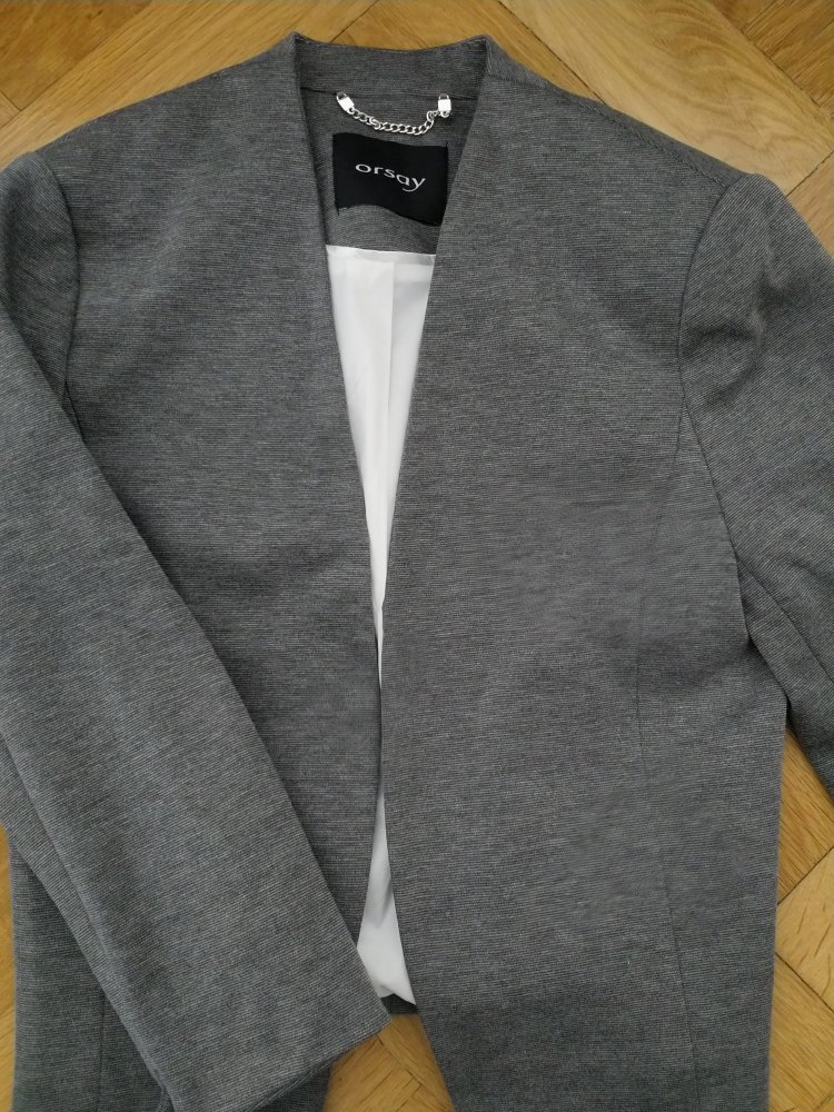 Kostüm NEU (Blazer, Kleid, Rock) grau - Größe 34/36