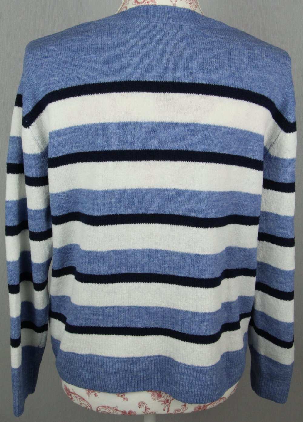 Pulli Größe Gr S 36 38 Pullover blau schwarz weiß Streifen Sweater 