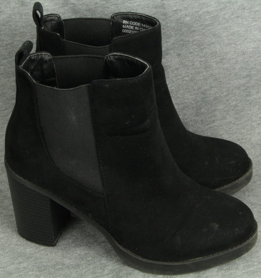 DamenStiefel Größe 39 ChelseaBoots AbsatzStiefel schwarz wild Stiefel wildlederoptik Boots stiefelleten