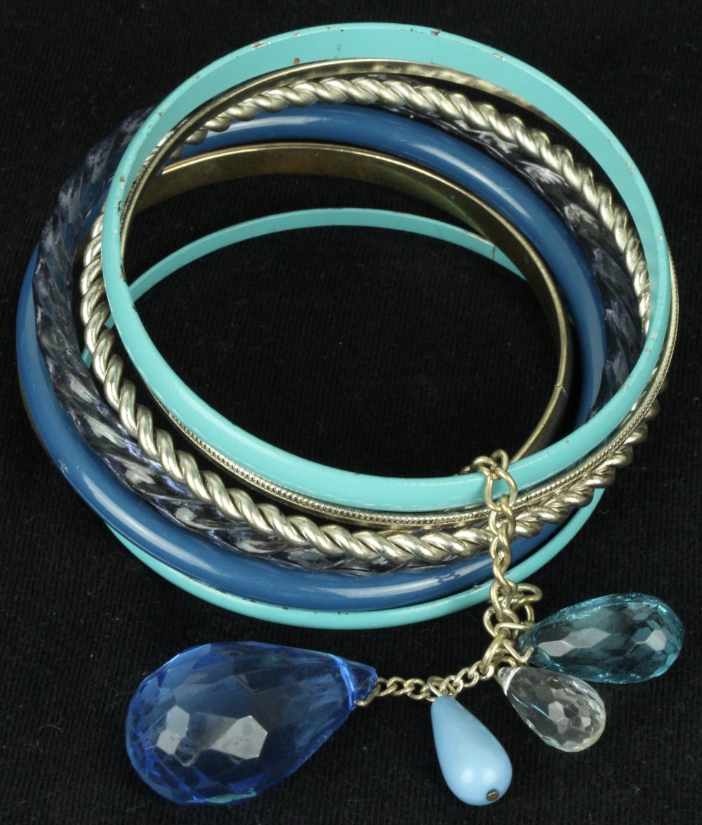 armband armreif silber blau petrol anhänger armschmuck groß statement Schmuck 