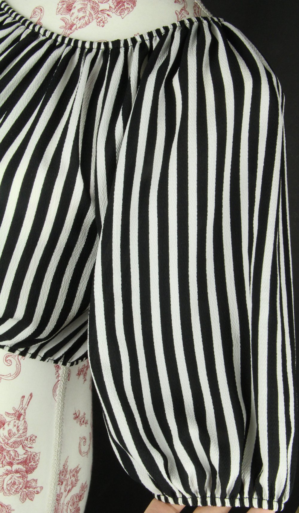 Bluse Größe Gr M 36 38 40 schwarz weiß gestreift Top