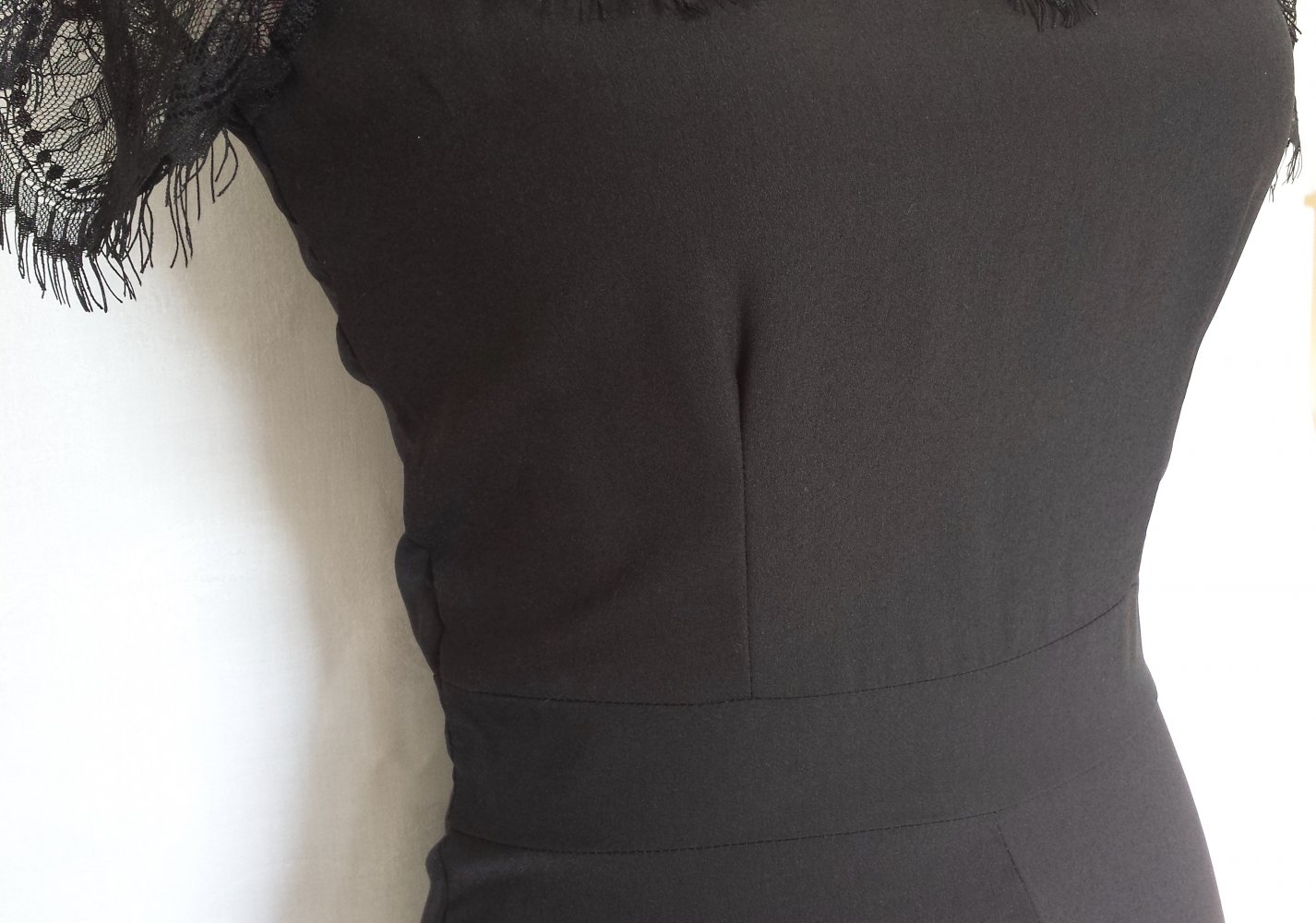 Jumpsuit schwarz Größe Gr 32 34 36 Spitze lace Einteiler Overall lang Damen Frauen schick Hochzeit Gr 