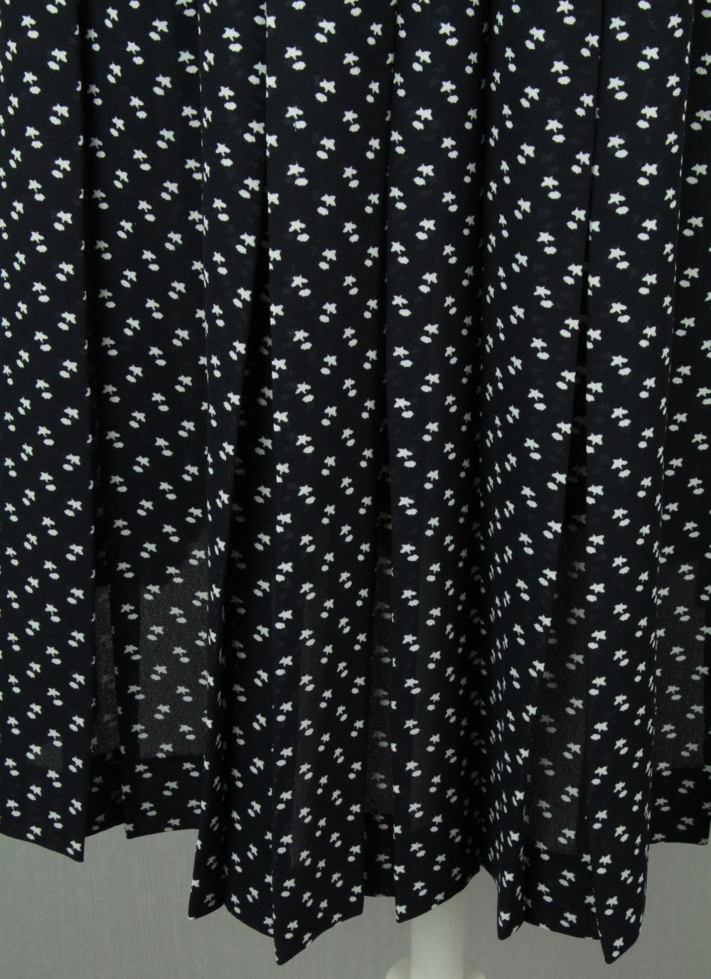 dame damen mädchen  Plisseerock Plissee rock Faltenrock #alten Größe 42 36 38 40 dunkelblau blau weiß schwarz print muster klein vintage