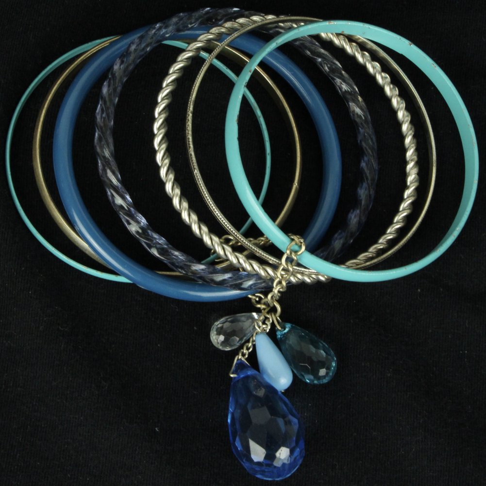 armband armreif silber blau petrol anhänger armschmuck groß statement Schmuck 