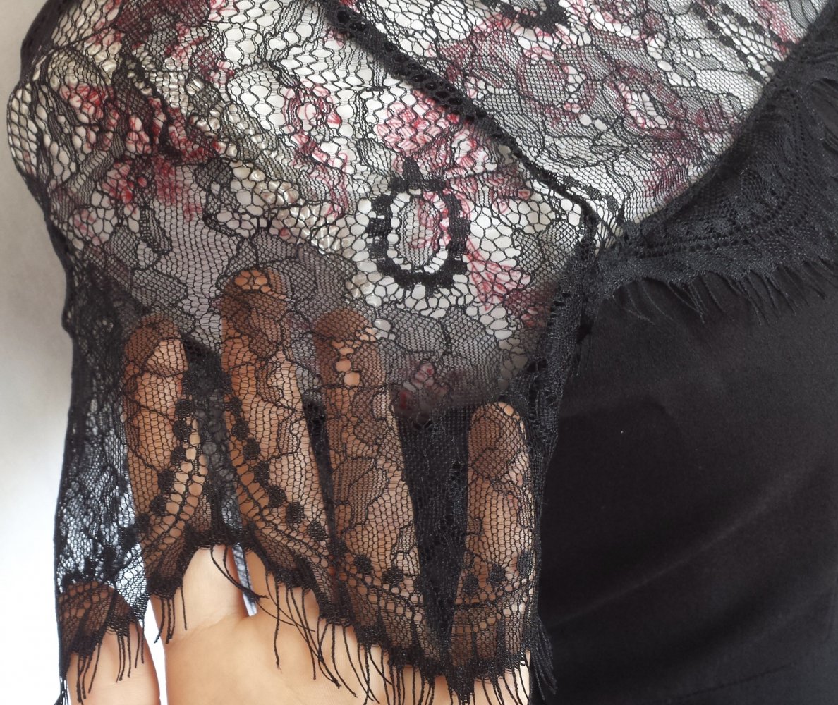 Jumpsuit schwarz Größe Gr 32 34 36 Spitze lace Einteiler Overall lang Damen Frauen schick Hochzeit Gr 