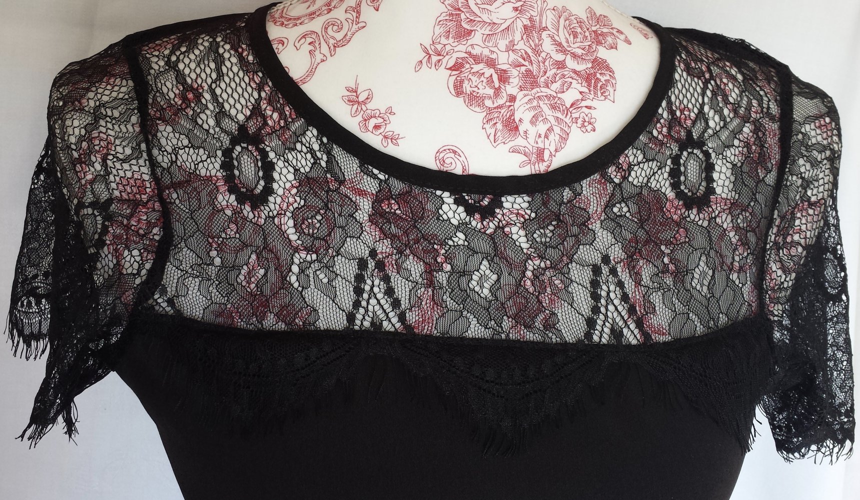 Jumpsuit schwarz Größe Gr 32 34 36 Spitze lace Einteiler Overall lang Damen Frauen schick Hochzeit Gr 