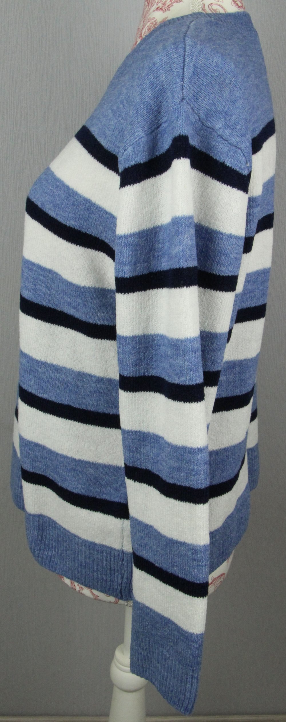 Pulli Größe Gr S 36 38 Pullover blau schwarz weiß Streifen Sweater 