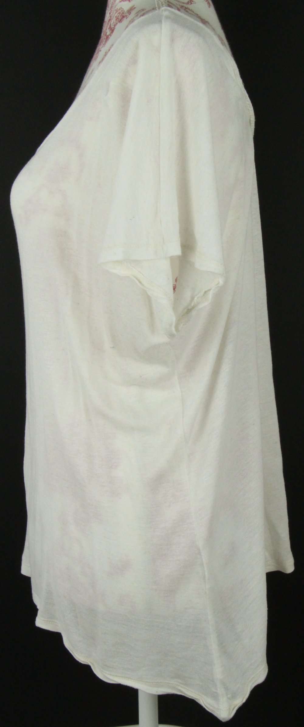 T-Shirt Größe L 36 38 40 creme beige weiß Sommertop lässig weit Top Sommer Gr Shirt Rücken