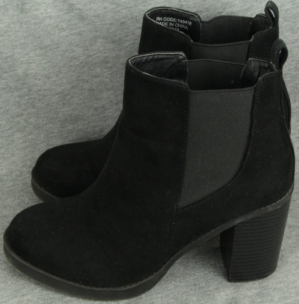 DamenStiefel Größe 39 ChelseaBoots AbsatzStiefel schwarz wild Stiefel wildlederoptik Boots stiefelleten