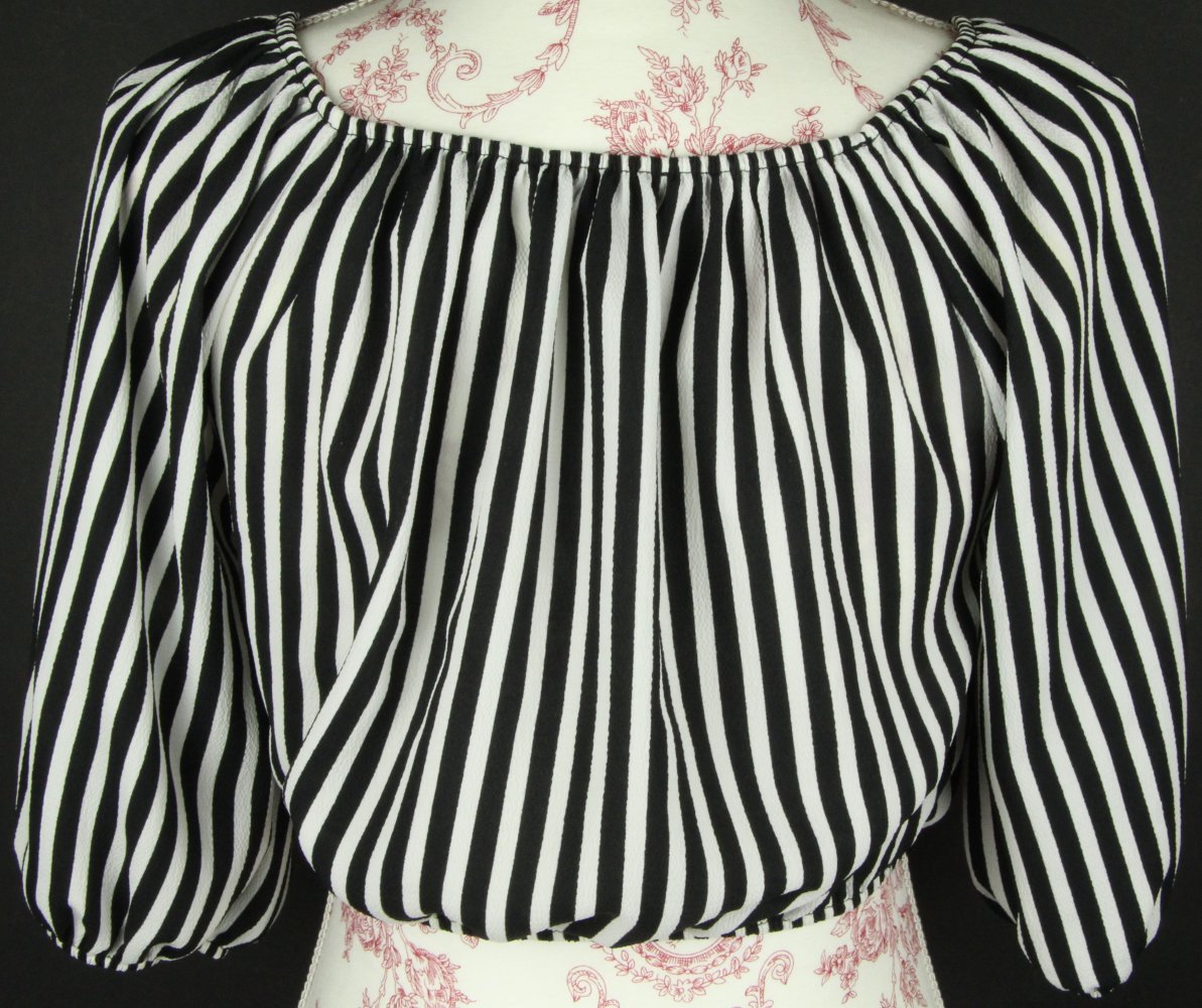 Bluse Größe Gr M 36 38 40 schwarz weiß gestreift Top