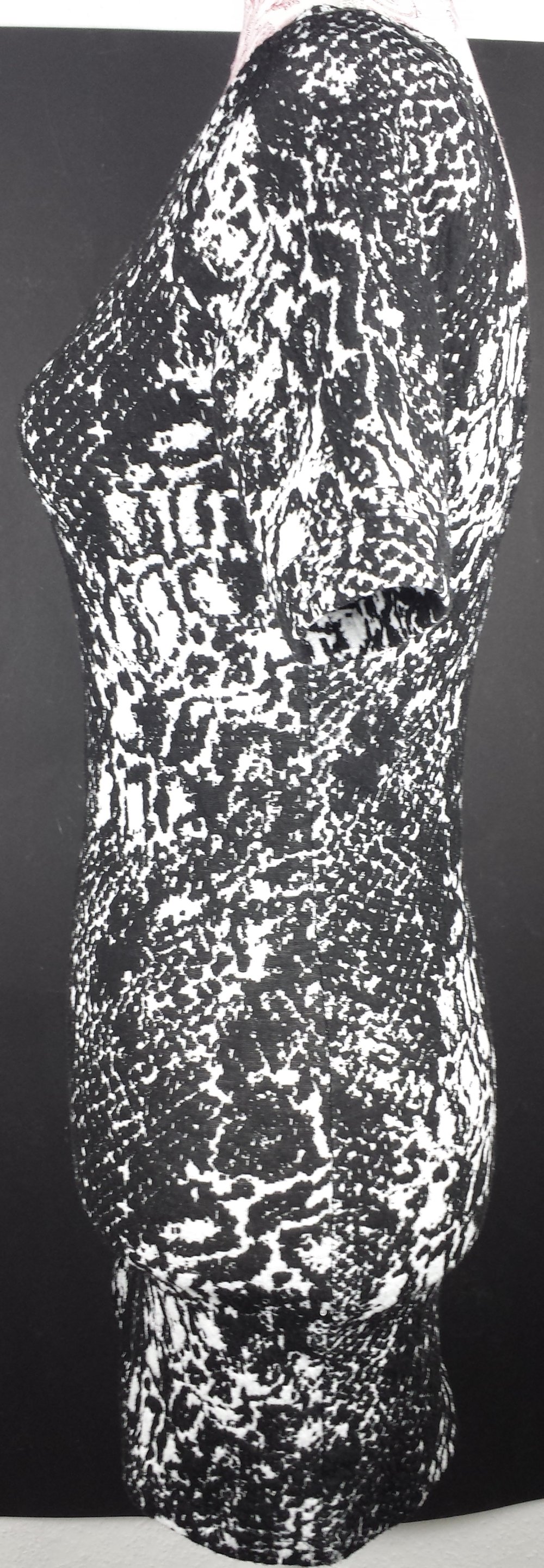 Sommerkleid Größe Gr 36 schwarz weiß kurze Ärmel Kleid Kurz Rückenausschnitt Rücken Muster