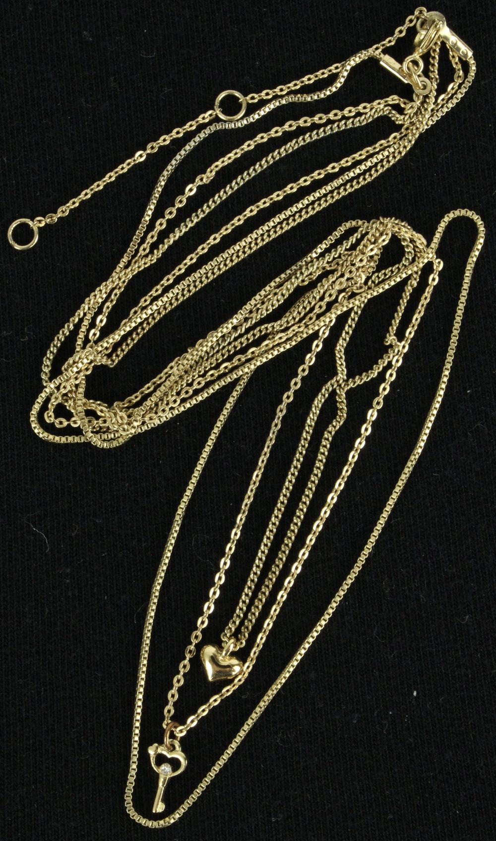 Doppelkette kette doppelt goldfarben gold Herzanhänger herz anhänger Schlüssel Modeschmuck schmuck