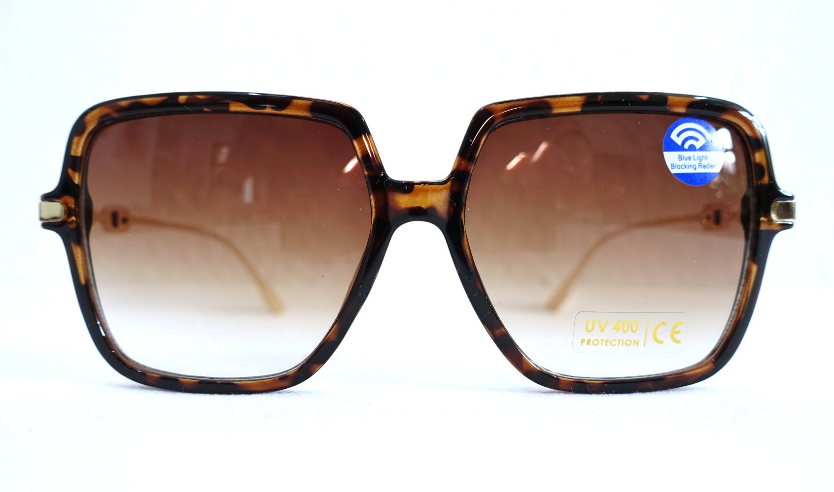Große Sonnenbrille, UV400, Blaulichtschutz, braun, gold ✮NEU✮