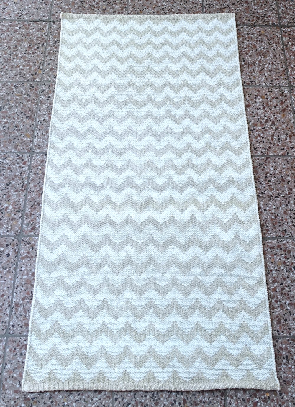Teppich | Läufer, 1,39 x 0,69m, weiß, beige