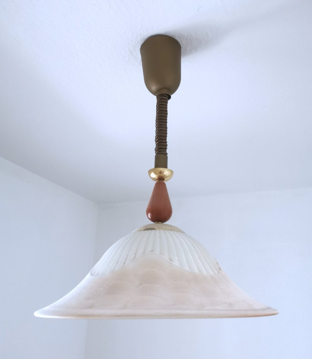 Lampenschirm | Deckenlampe | Hängelampe, Glas, Holz, verstellbar