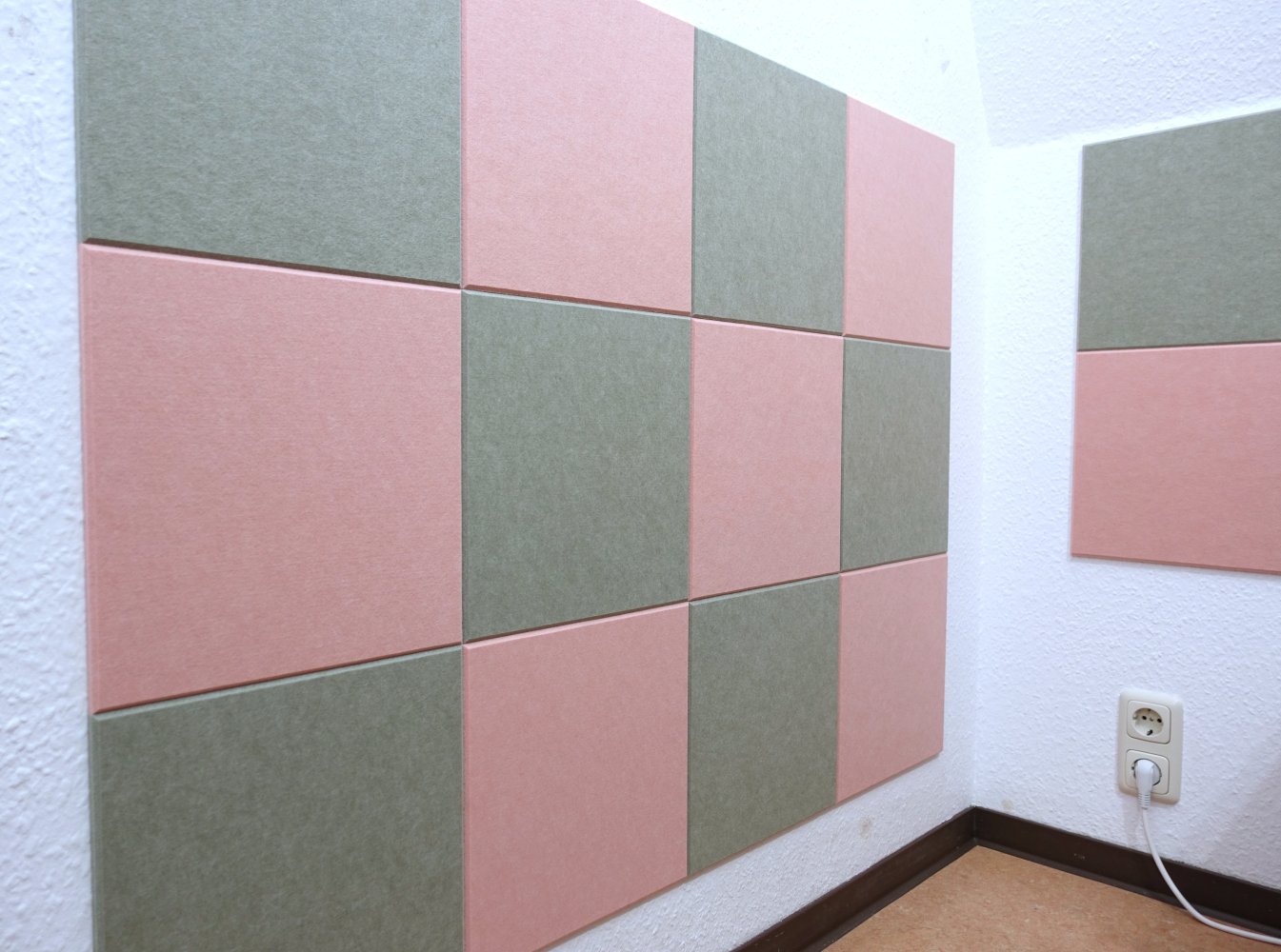 14x Filzfliesen Pinnwand | Wandfliesen aus Filz, rosa, grün ✮NEU✮
