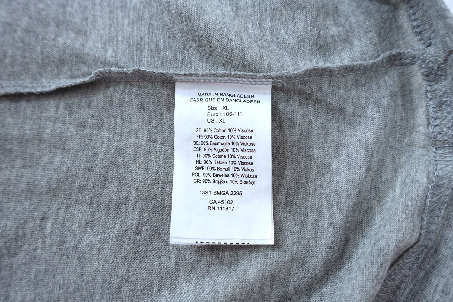 Bench The Standard Crew T-Shirt, grau, Größe XL ✮NEU✮