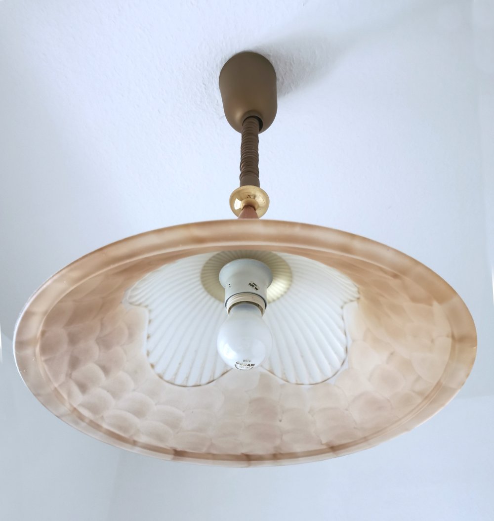 Lampenschirm | Deckenlampe | Hängelampe, Glas, Holz, verstellbar