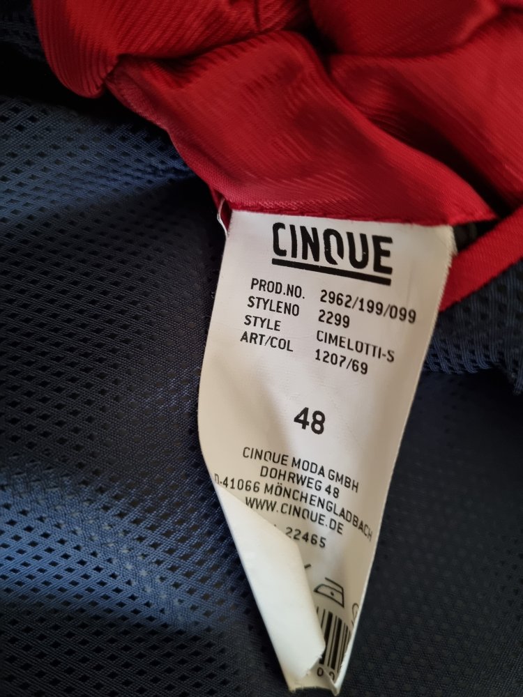 Herren Sakko - Cinque CIMELOTTI-S (Marine) Größe 48; Herren Anzughose - Cinque CIMELOTTI-H (Marine) Größe 46