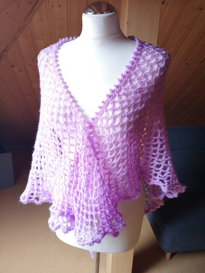 Stola Schultertuch Handarbeit gehäkelt Seelenwärmer Bolero NEU XL