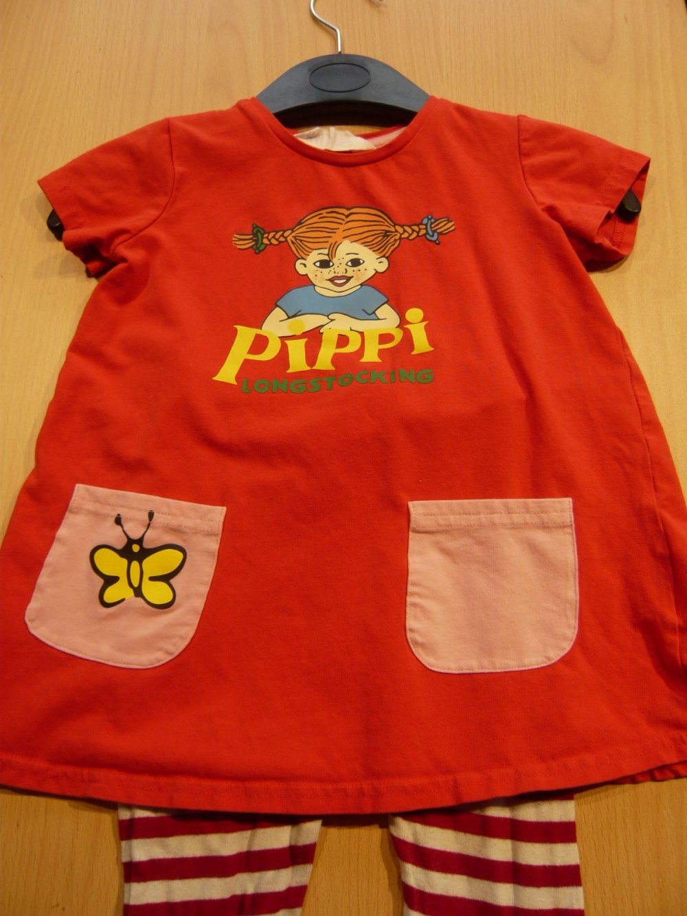 Pippi Langstrumpf Kleid & Leggins Gr 92 Mädchen Kinder