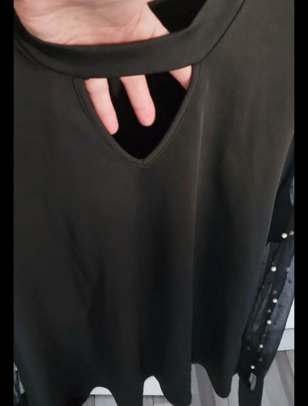 Damen Bluse Tunika mit Perlen gr.L XL