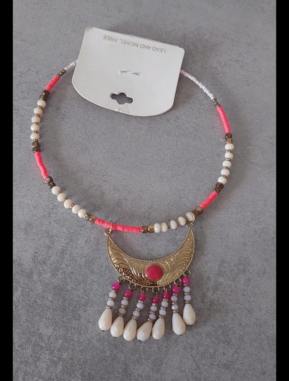 Damen Halskette mit Perlen Neu