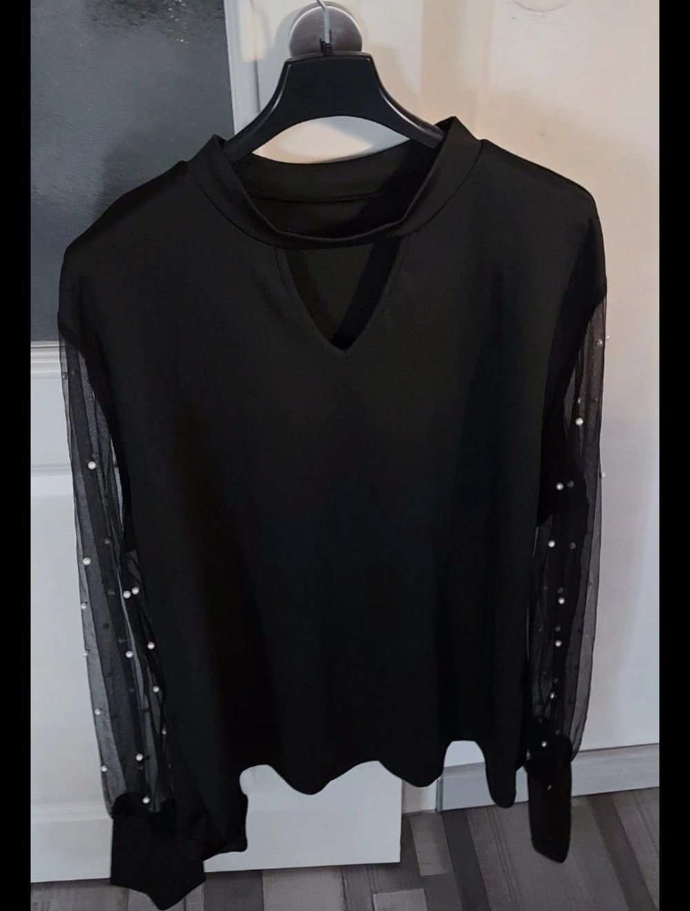 Damen Bluse Tunika mit Perlen gr.L XL