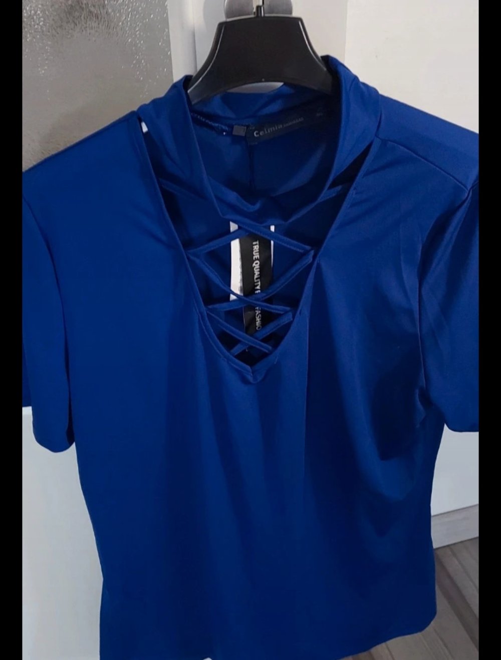 Damen Bluse Tunika mit Halsdatails gr.M L