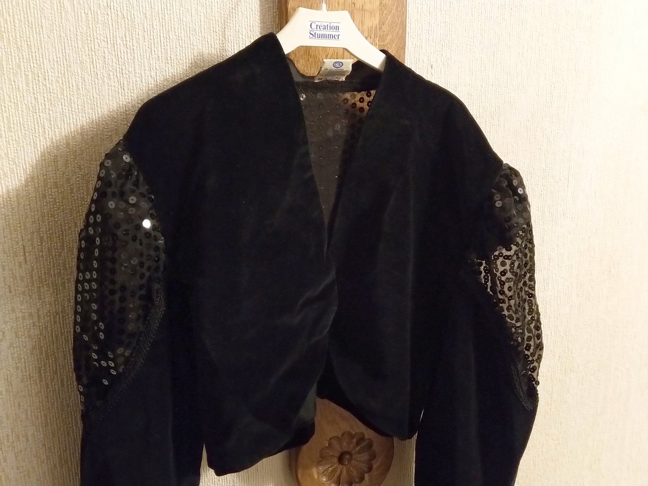 Eleganter Pailletten Bolero schwarz - Vintage 90er Jahre