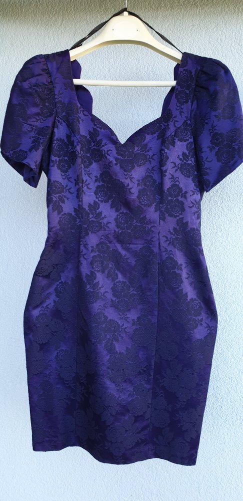 Kurzes Cocktail-/Abendkleid, nachtblau, Gr. 11 – entspricht vermutlich Gr. 38/40