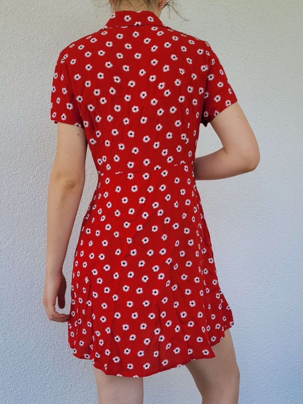 Sommerkleid Rot mit Blumen