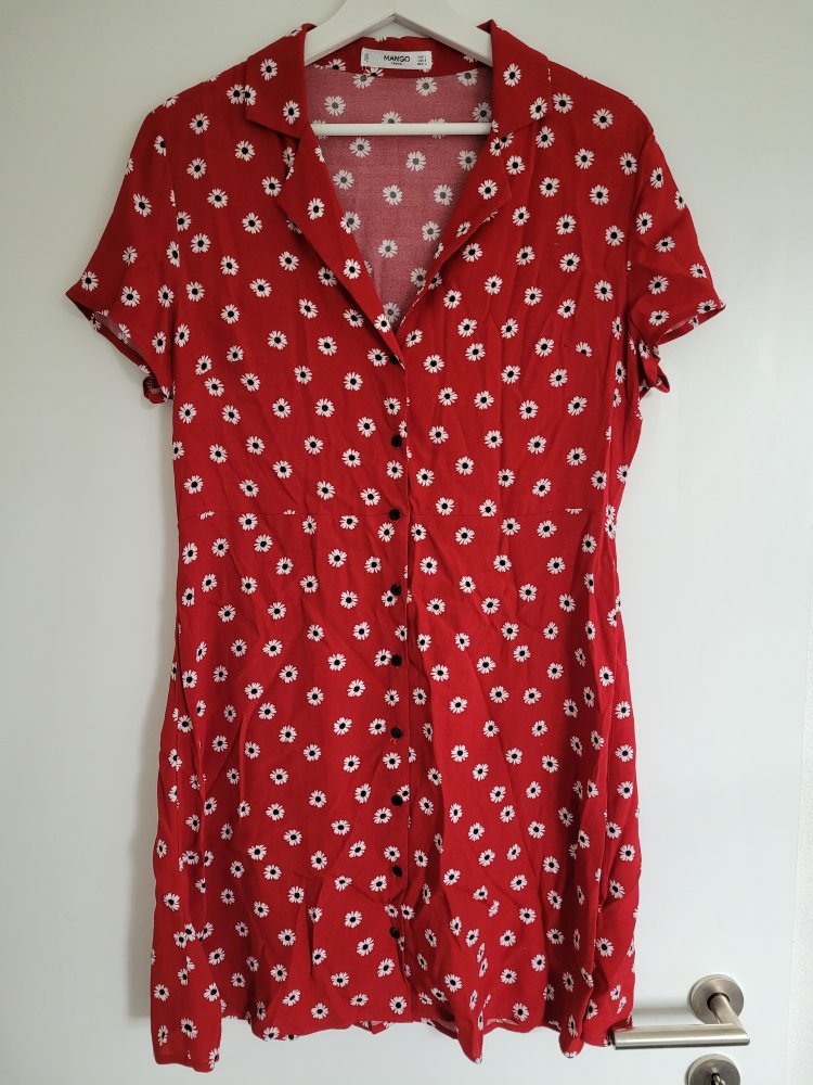 Sommerkleid Rot mit Blumen